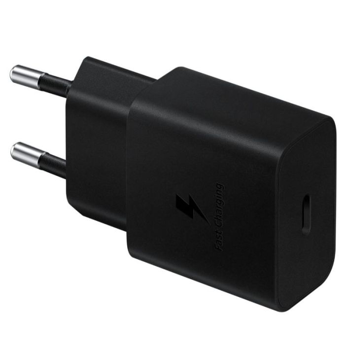 Incarcator retea pentru telefon Samsung Original, 15W, negru, cablu detasabil inclus, iesire USB tip C