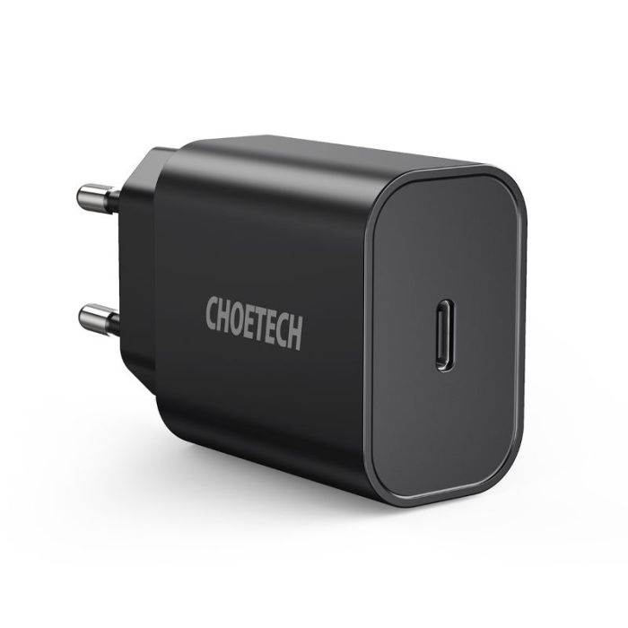 Incarcator retea pentru telefon Choetech Mains Fast Charge, USB-C, PD 20W EU, negru