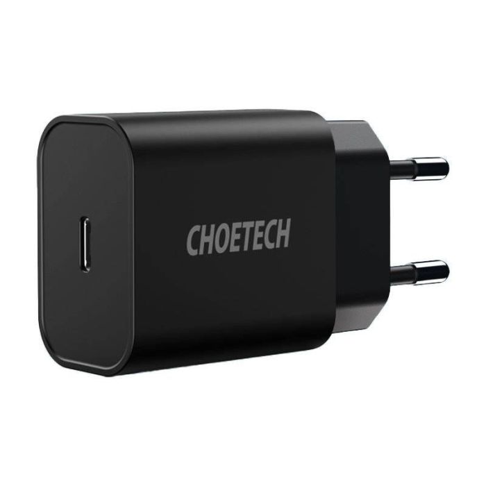 Incarcator retea pentru telefon Choetech Mains Fast Charge, USB-C, PD 20W EU, negru