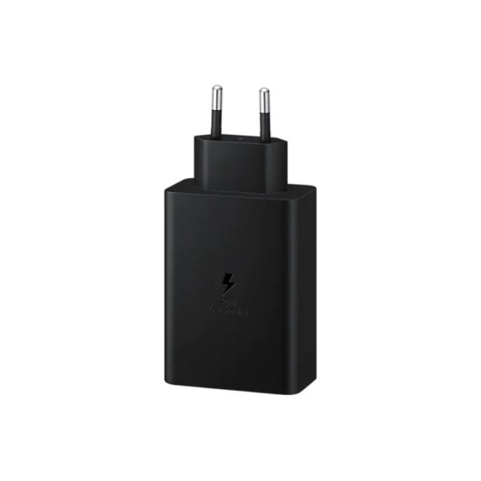 Incarcator retea pentru telefon Samsung Cammon Trio, 65W, 1 x USB Type-C max 65 W, 1 x USB Type-C max 25 W, 1 x USB tip A max 15 W, negru