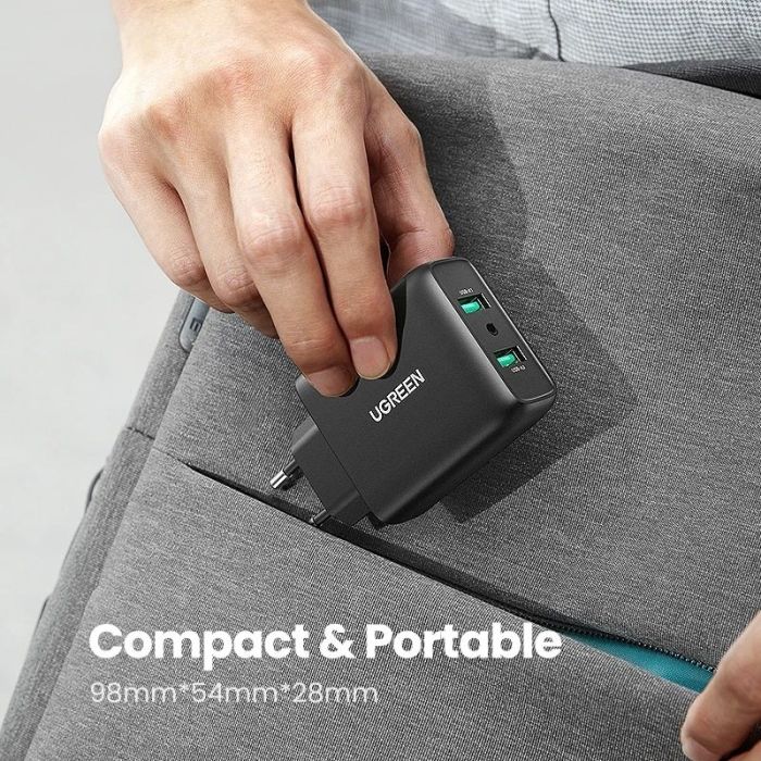 Incarcator retea pentru telefon Ugreen Quick Charger, 36W, 2 x USB, 5V/3A, negru