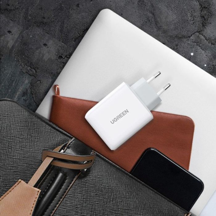 Incarcator retea pentru telefon Ugreen Quick Charger, 36W, 2 x USB 5V/3A, alb