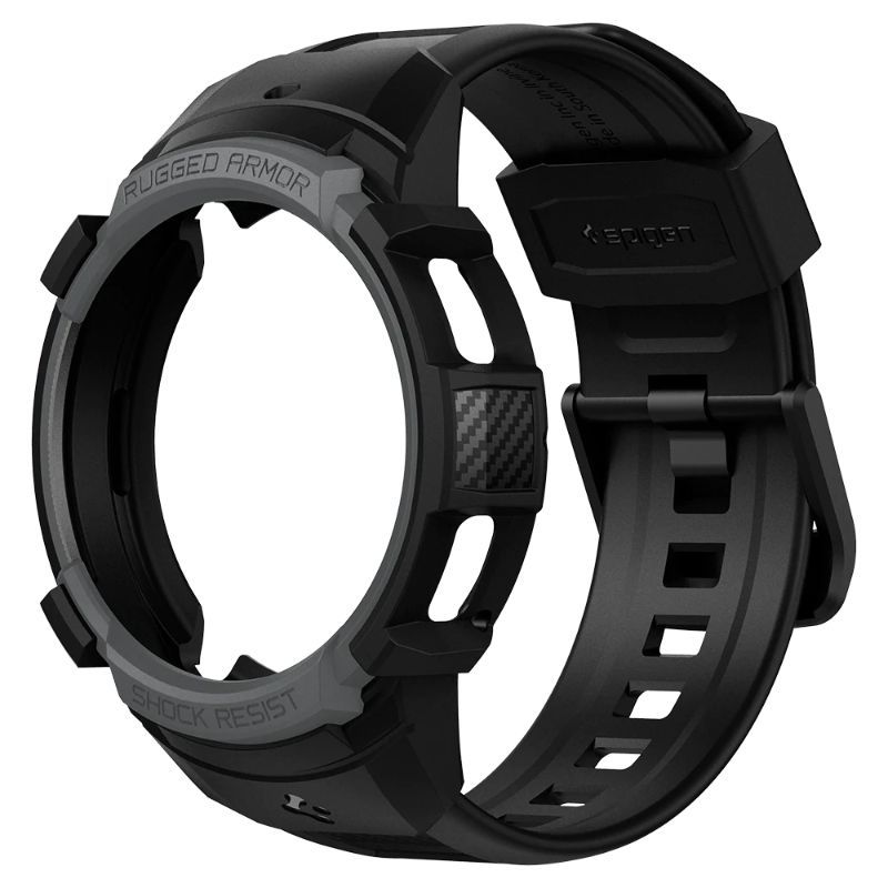 Curea smartwatch Samsung Galaxy Watch 4 Classic 42mm, Spigen Rugged Armor Pro, negru