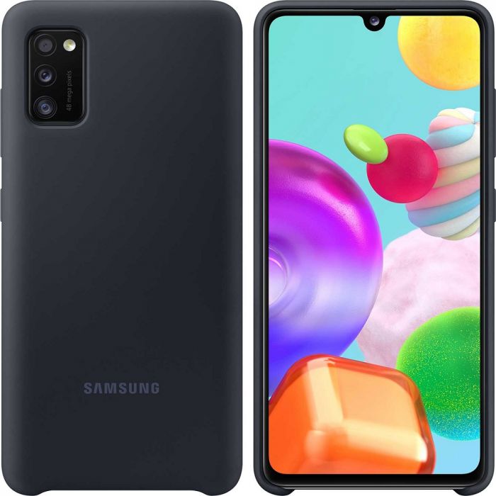 Husa telefon originala Samsung Silicone Cover, pentru Samsung Galaxy A41, negru