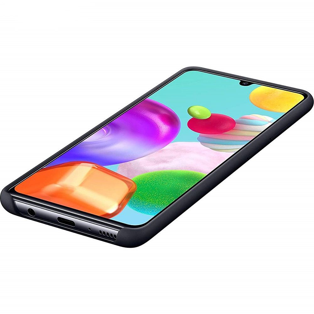 Husa telefon originala Samsung Silicone Cover, pentru Samsung Galaxy A41, negru