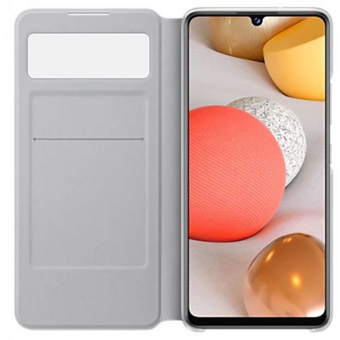 Husa telefon originala Samsung Smart S View Cover, pentru Samsung Galaxy A42 5G, alb