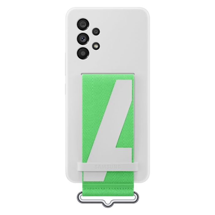 Husa telefon originala Samsung Silicone Cover with Strap, pentru Samsung Galaxy A53 5G, alb