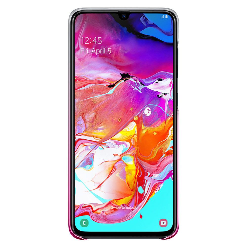 Husa telefon originala Samsung Gradation Cover, pentru Samsung Galaxy A70, roz