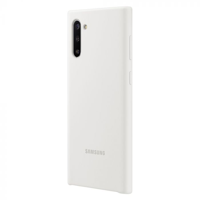 Husa telefon originala Samsung Silicone Cover, pentru Samsung Galaxy Note 10, alb