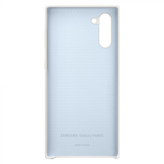 Husa telefon originala Samsung Silicone Cover, pentru Samsung Galaxy Note 10, alb