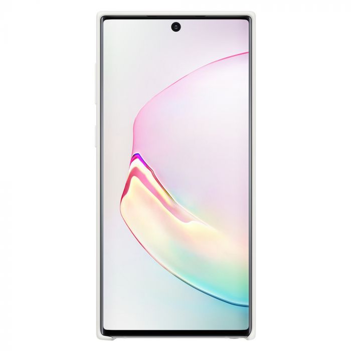Husa telefon originala Samsung Silicone Cover, pentru Samsung Galaxy Note 10, alb