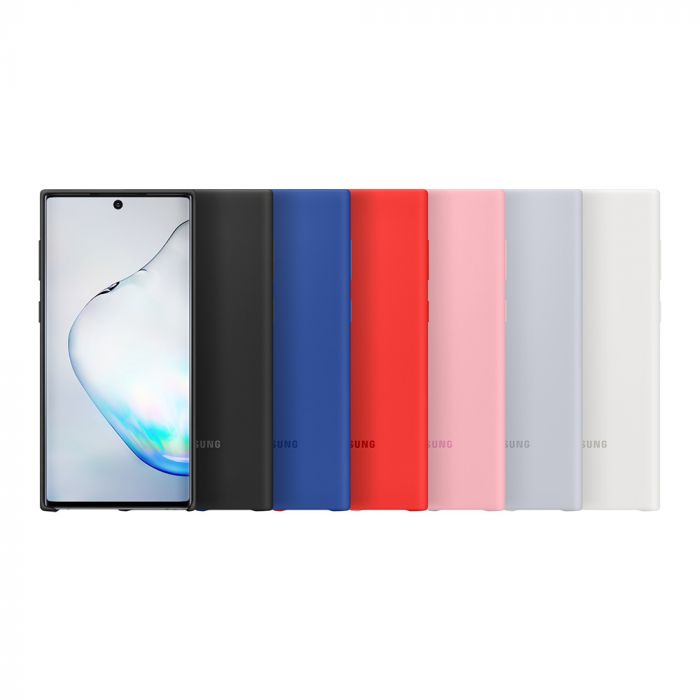 Husa telefon originala Samsung Silicone Cover, pentru Samsung Galaxy Note 10, alb