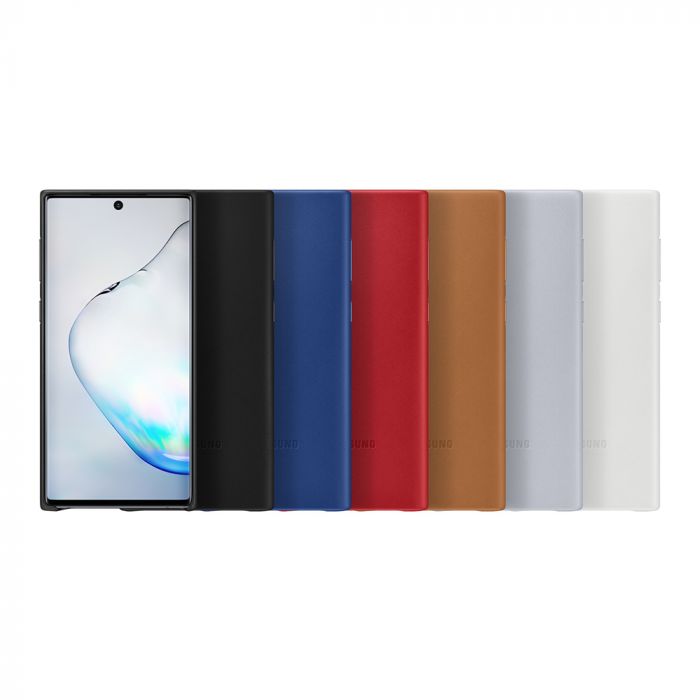 Husa telefon originala Samsung Leather Cover, pentru Samsung Galaxy Note 10, alb