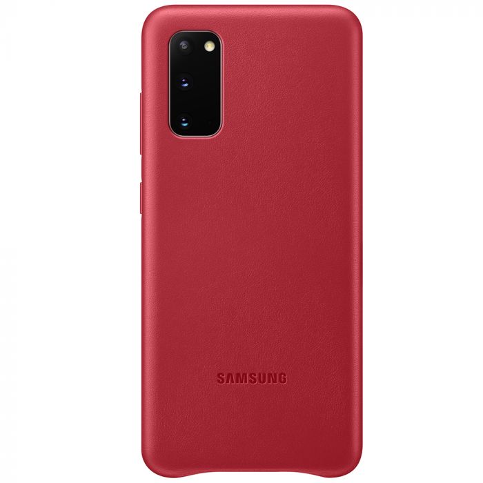 Husa telefon originala Samsung Leather Cover, pentru Samsung Galaxy S20, rosu