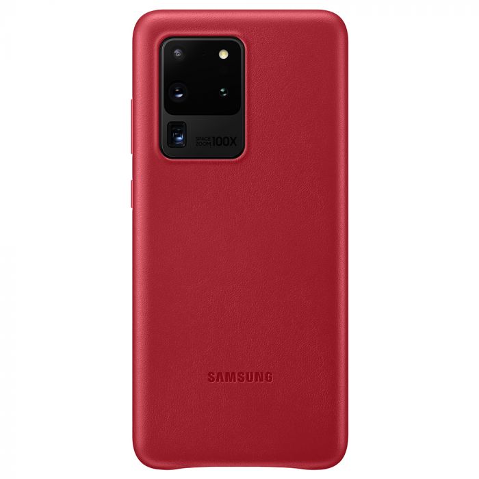 Husa telefon originala Samsung Leather Cover, pentru Samsung Galaxy S20 Ultra, rosu