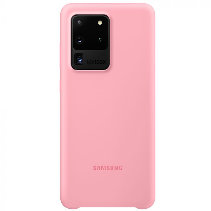 Husa telefon originala Samsung Silicone Cover, pentru Samsung Galaxy S20 Ultra, roz