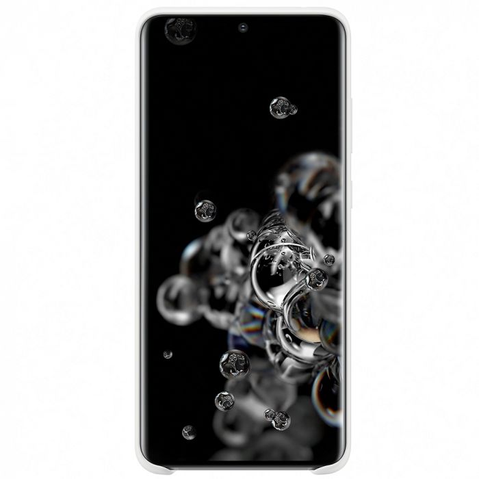 Husa telefon originala Samsung Silicone Cover, pentru Samsung Galaxy S20 Ultra, alb