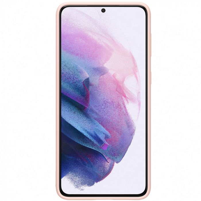 Husa telefon originala Samsung Silicone Cover, pentru Samsung Galaxy S21 Plus, roz