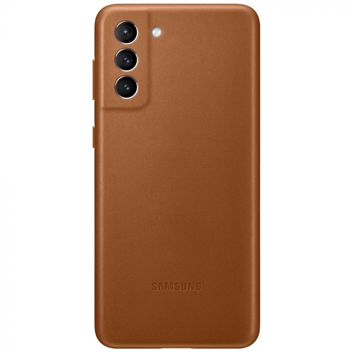 Husa telefon originala Samsung Leather Cover, pentru Samsung Galaxy S21 Plus, maro