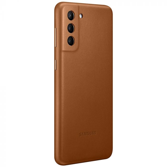 Husa telefon originala Samsung Leather Cover, pentru Samsung Galaxy S21 Plus, maro