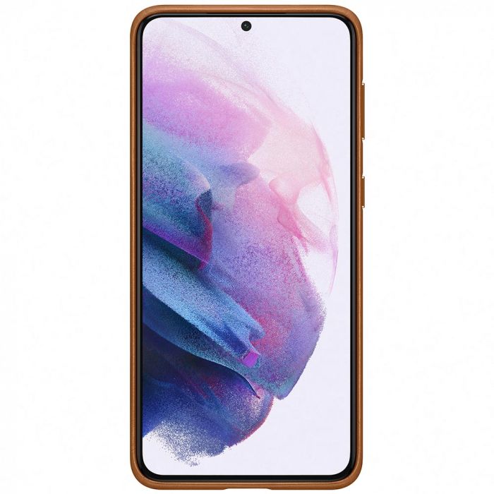 Husa telefon originala Samsung Leather Cover, pentru Samsung Galaxy S21 Plus, maro
