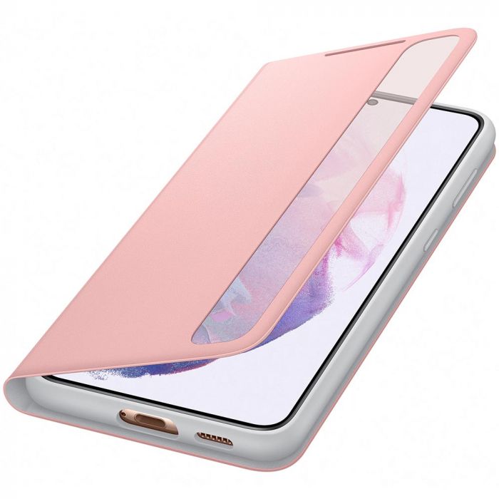 Husa telefon originala Samsung Smart Clear View Cover, pentru Samsung Galaxy S21 Plus, roz