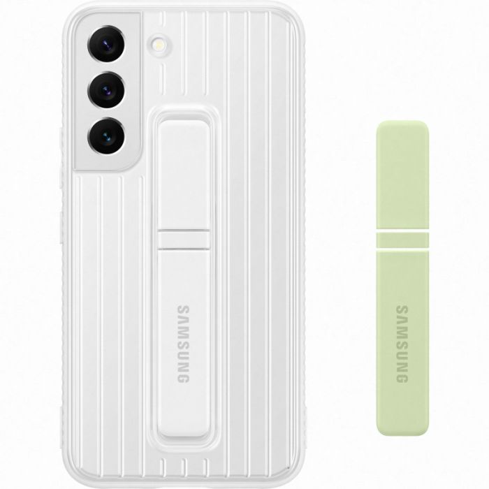 Husa telefon originala Samsung Protective Standing Cover, pentru Samsung Galaxy S22, alb