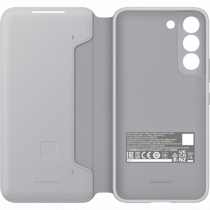 Husa telefon originala Samsung Smart LED View Cover, pentru Samsung Galaxy S22, gri