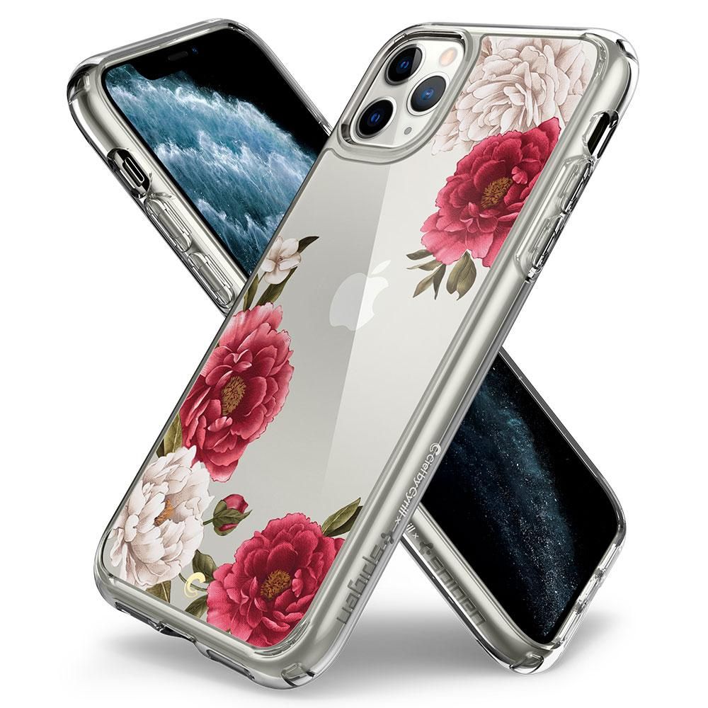 Husa telefon originala Spigen Cecile Series Red Floral, pentru iPhone 11 Pro, multicolor