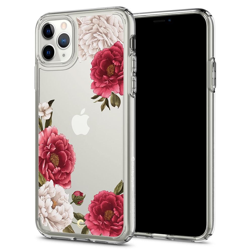 Husa telefon originala Spigen Cecile Series Red Floral, pentru iPhone 11 Pro, multicolor