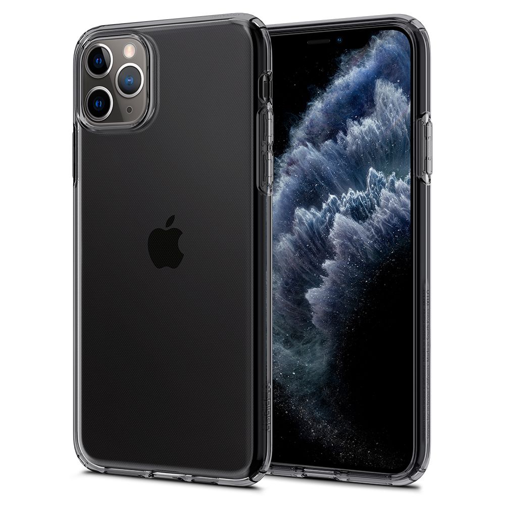 Husa telefon originala Spigen Liquid Crystal, pentru iPhone 11 Pro, fumuriu semi-transparent