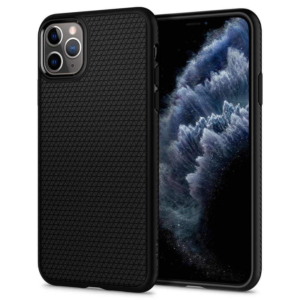 Husa telefon originala Spigen Liquid Air, pentru iPhone 11 Pro Max, negru