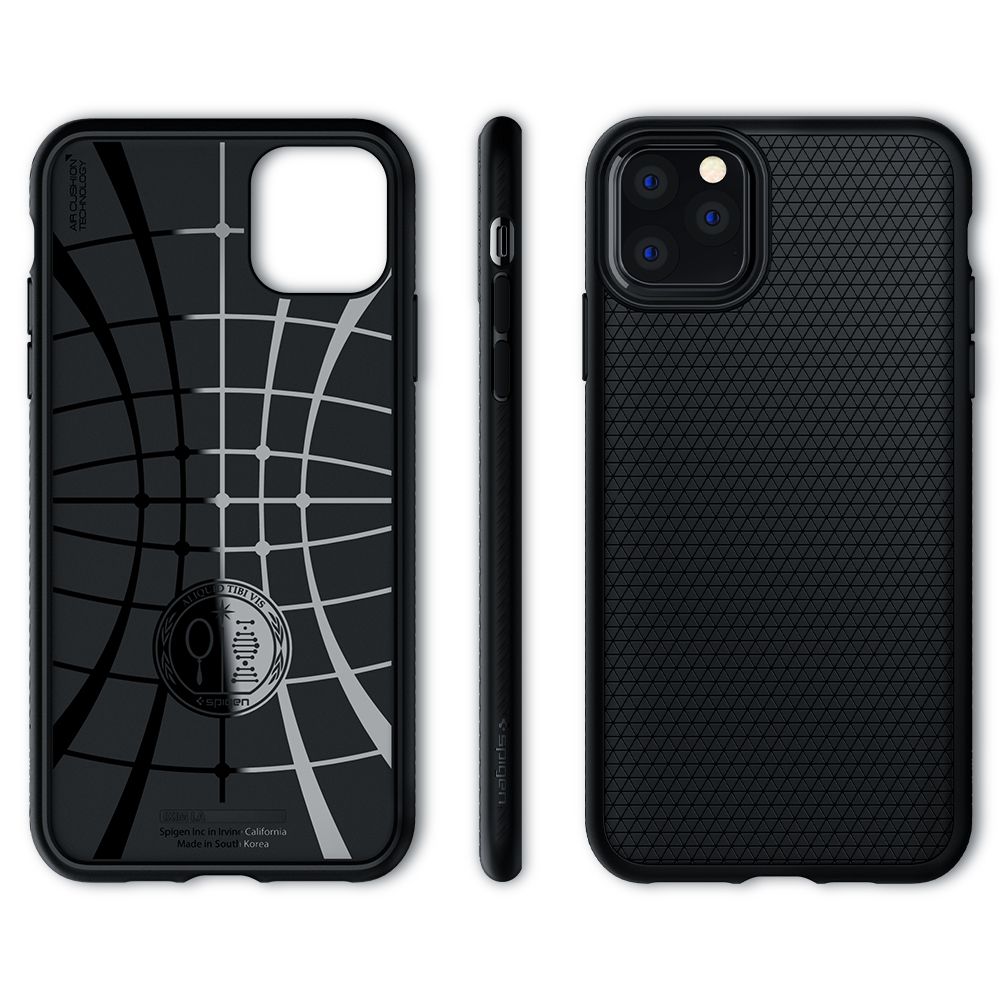 Husa telefon originala Spigen Liquid Air, pentru iPhone 11 Pro Max, negru