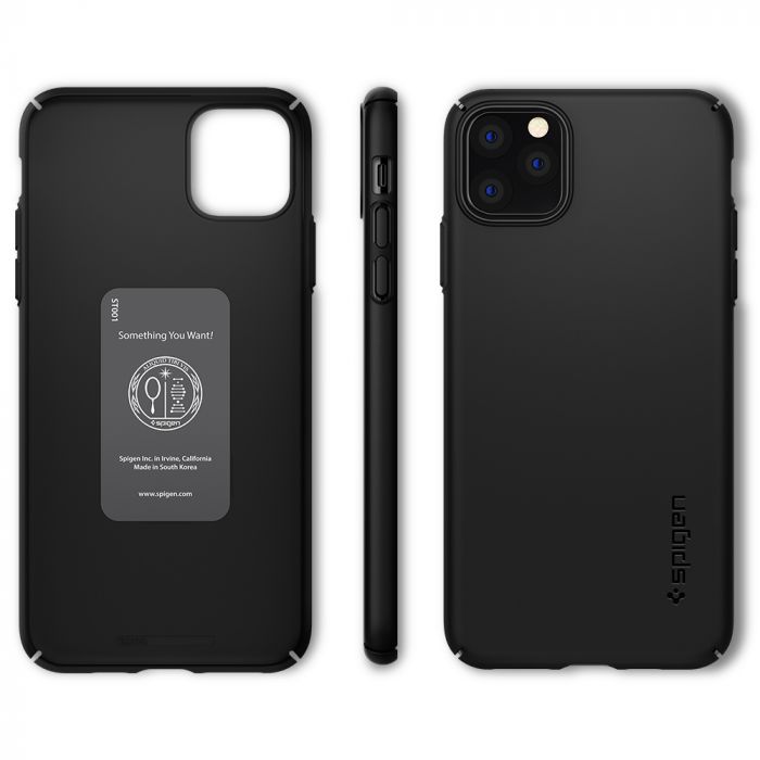 Husa telefon originala Spigen Thin Fit Air, pentru iPhone 11 Pro Max, negru