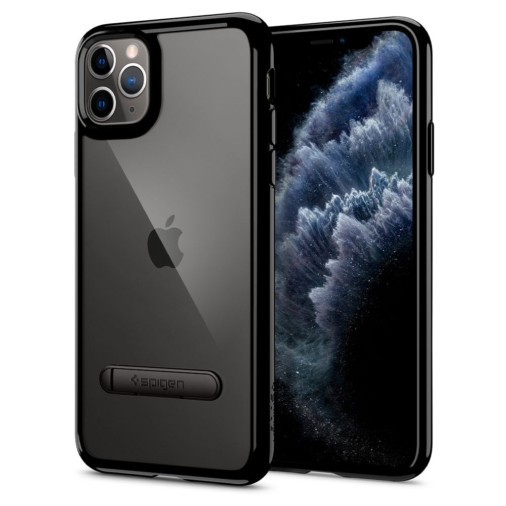 Husa telefon originala Spigen Ultra Hybrid S, pentru iPhone 11 Pro Max, transparenta cu margini negre