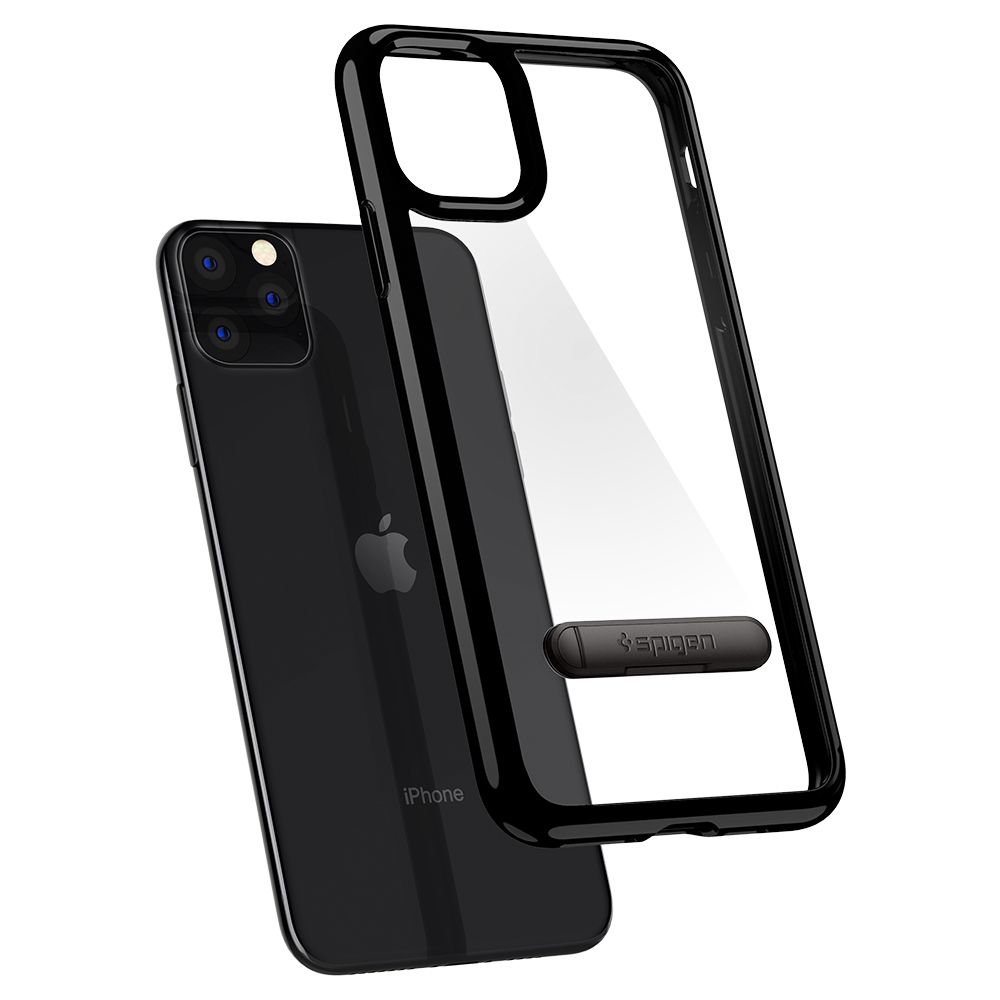 Husa telefon originala Spigen Ultra Hybrid S, pentru iPhone 11 Pro Max, transparenta cu margini negre
