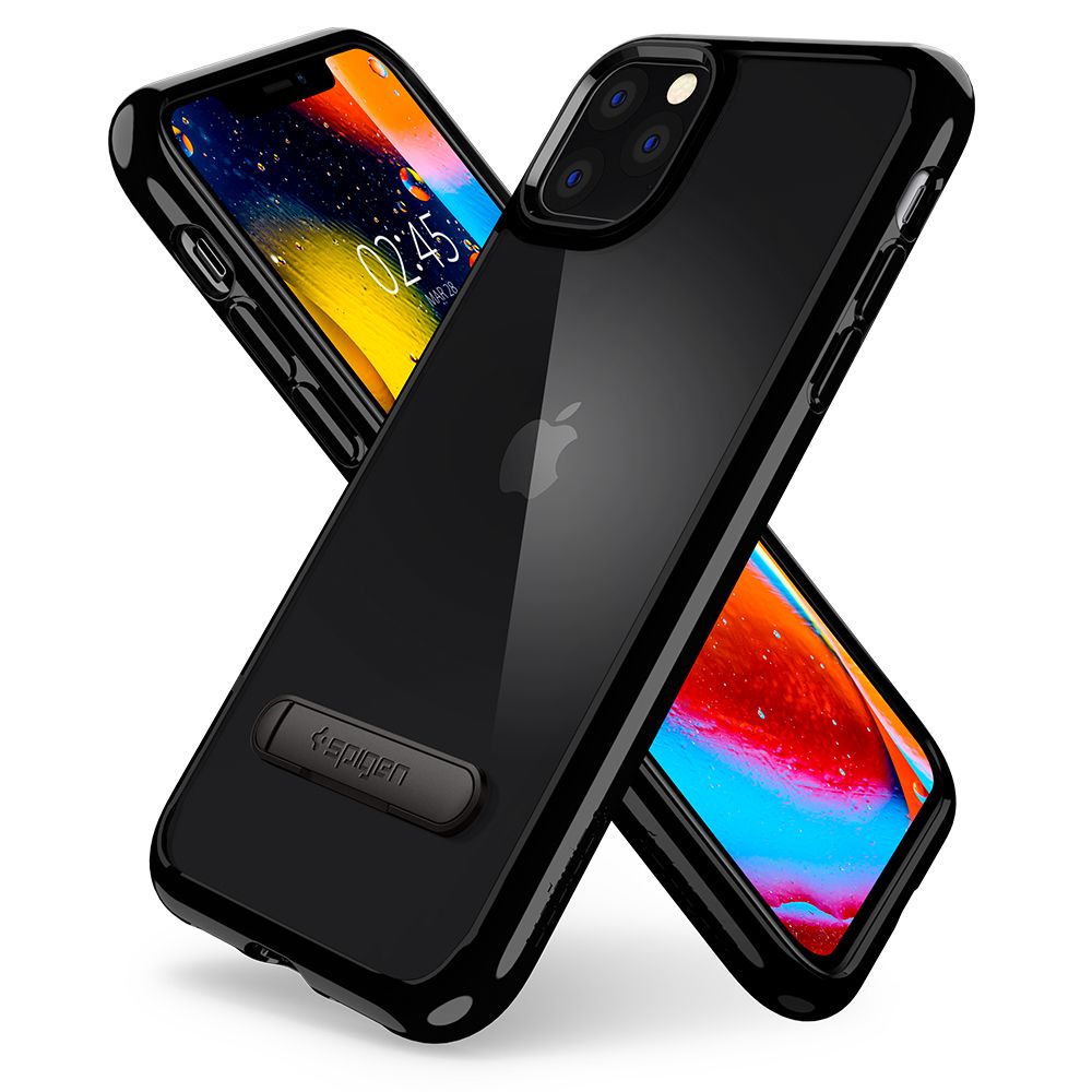 Husa telefon originala Spigen Ultra Hybrid S, pentru iPhone 11 Pro Max, transparenta cu margini negre