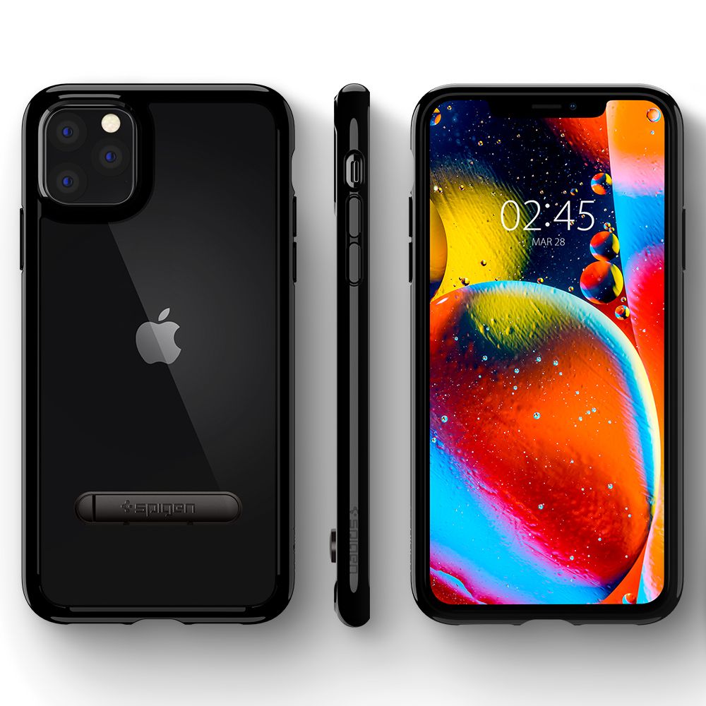 Husa telefon originala Spigen Ultra Hybrid S, pentru iPhone 11 Pro Max, transparenta cu margini negre