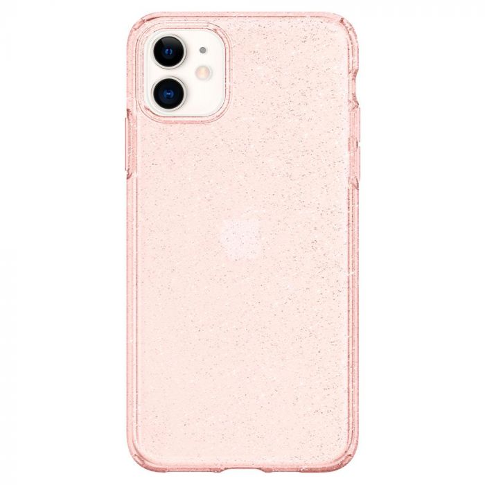 Husa telefon Spigen Liquid Crystal, pentru iPhone 12 Mini, roz transparent cu sclipici