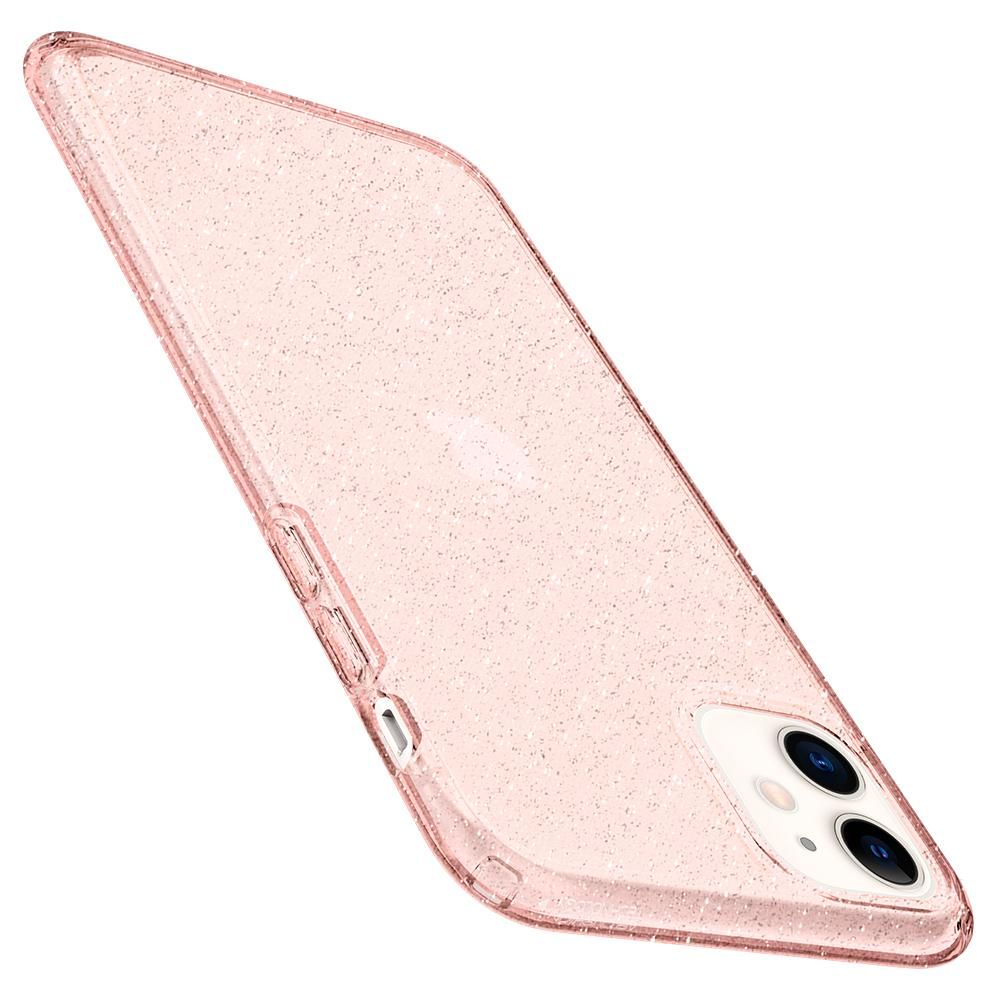 Husa telefon Spigen Liquid Crystal, pentru iPhone 12 Mini, roz transparent cu sclipici
