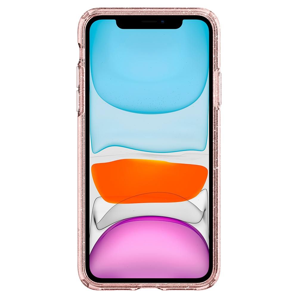 Husa telefon Spigen Liquid Crystal, pentru iPhone 12 Mini, roz transparent cu sclipici