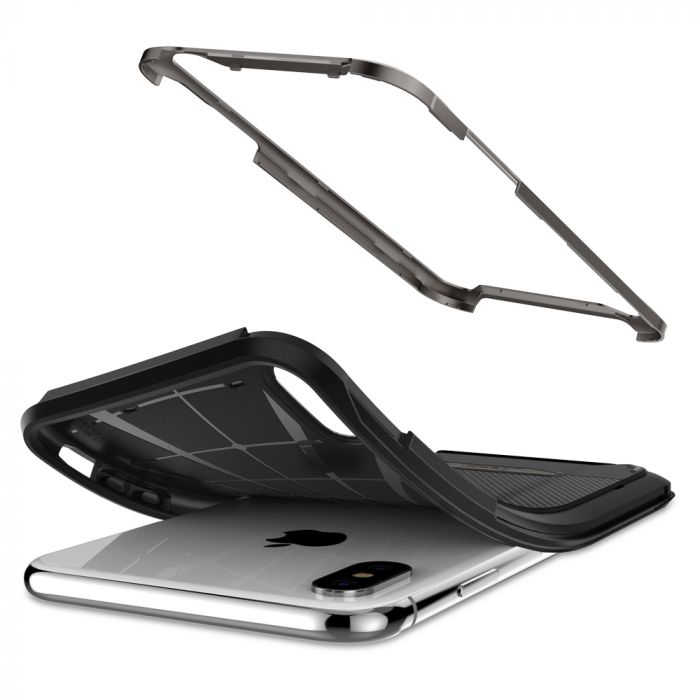 Husa telefon Spigen Hybrid NX, pentru iPhone XS Max, negru cu margini gri