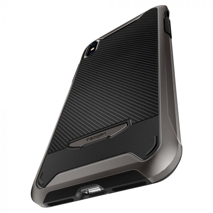 Husa telefon Spigen Hybrid NX, pentru iPhone XS Max, negru cu margini gri