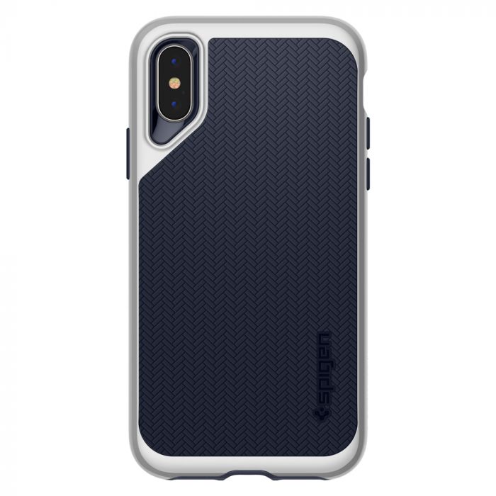 Husa telefon Spigen Neo Hybrid Satin, pentru iPhone XS Max, transparent cu margini gri