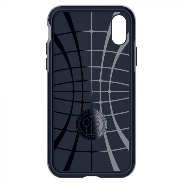 Husa telefon Spigen Neo Hybrid Satin, pentru iPhone XS Max, transparent cu margini gri