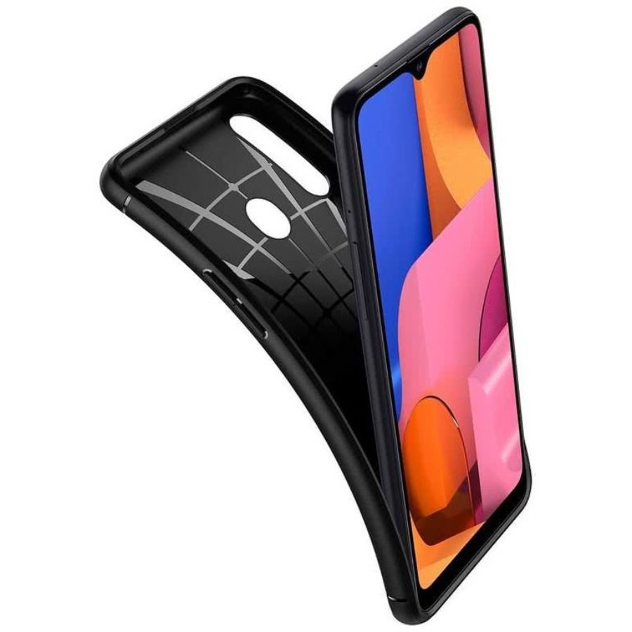 Husa telefon Spigen Rugged Armor, pentru Samsung Galaxy A20s, negru