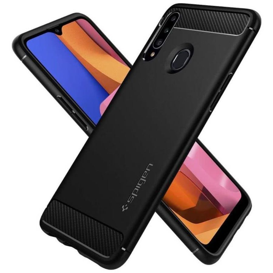 Husa telefon Spigen Rugged Armor, pentru Samsung Galaxy A20s, negru
