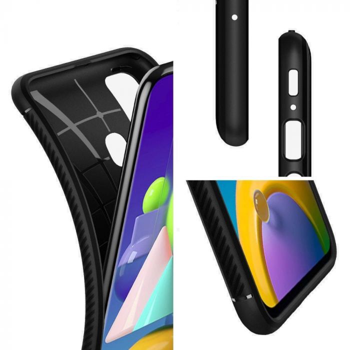 Husa telefon Spigen Rugged Armor, pentru Samsung Galaxy M21 / M30s, negru