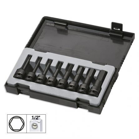 Set 8 imbusuri de impact JBM 52339, hexagonale, lungi, 1/2 inch