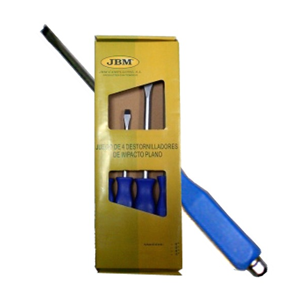 Set 4 surubelnite late JBM 00519, pentru impact, maner plastic, albastru